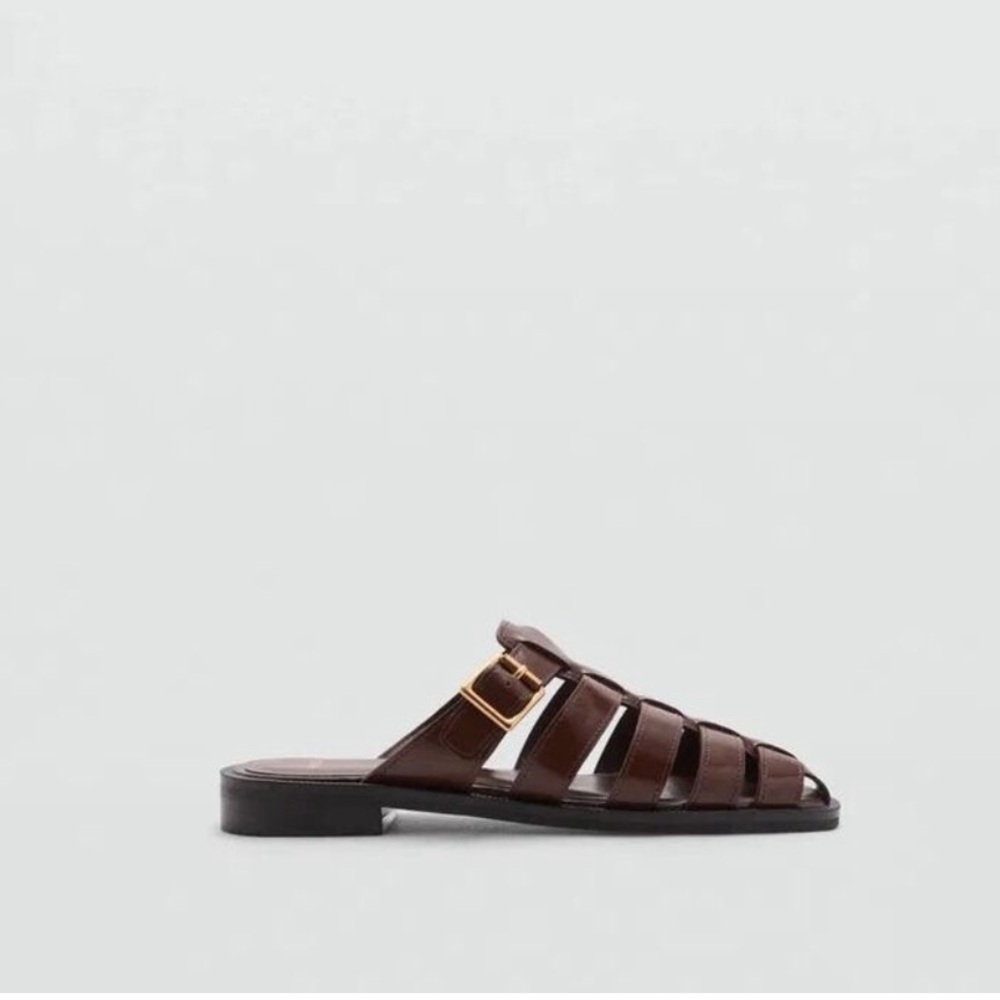 Mango MNG Fisherman brown leather sandal; size EUR 38; US 7.5; NWT - Picture 2 of 9